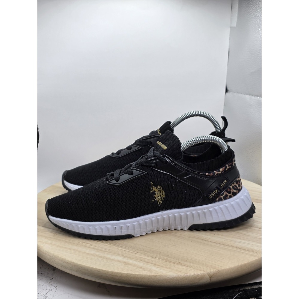 Womens‎ 8 - US POLO ASSN Shoes Monte Sporty Low Top Sneaker Black Fabric Lace Up